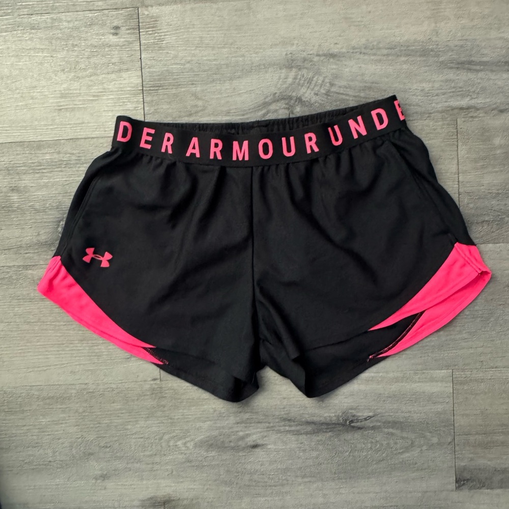 Under Armour Women's Athletic Shorts in Black and Pink